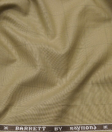 Combo of Raymond Beige Self Checks Trouser Fabric With Monza Off-White 100% Cotton Beige Printed Shirt Fabric (Unstitched)