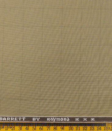 Combo of Raymond Beige Self Checks Trouser Fabric With Monza Off-White 100% Cotton Beige Printed Shirt Fabric (Unstitched)