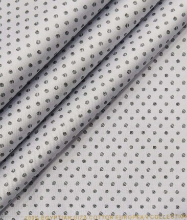 Combo of Raymond Blackish Grey Self Design Trouser Fabric With Nemesis Light Grey 100% Giza Cotton Printed Shirt Fabric (Unstitched)