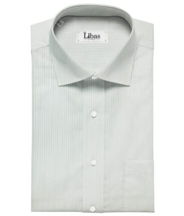 Combo of Raymond Black Self Checks Trouser Fabric With Soktas White 100% Cotton Black Striped Shirt Fabric (Unstitched)