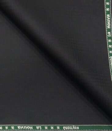Combo of Raymond Black Self Checks Trouser Fabric With Soktas White 100% Cotton Black Striped Shirt Fabric (Unstitched)