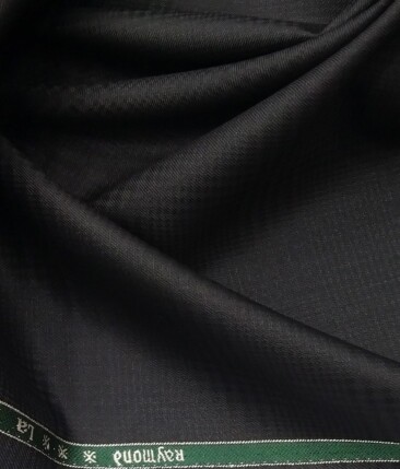 J.Hampstead Men's 60% Wool Super 140's Solids Unstitched Trouser Fabric ( Black)