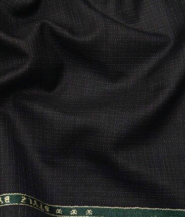 Combo of Raymond Blackish Grey Self Design Trouser Fabric With Bombay Rayon White 100% Cotton Black Striped Shirt Fabric (Unstitched)