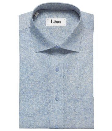 Combo of Raymond Dark Blue Broad Checks Trouser Fabric With Bombay Rayon White 100% Cotton Blue Paisley Print Shirt Fabric (Unstitched)