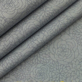 Combo of Raymond Blackish Grey Self Design Trouser Fabric With Fabio Rossini Light Grey 100% Cotton Jacquard Shirt Fabric (Unstitched)