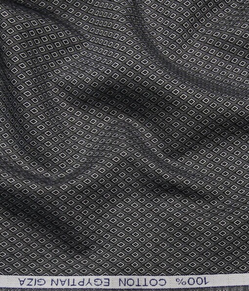 Raymond Dark Grey 100% Egyptian Giza Cotton Jacquard Weave Shirting Fabric