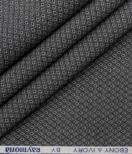 Raymond Dark Grey 100% Egyptian Giza Cotton Jacquard Weave Shirting Fabric