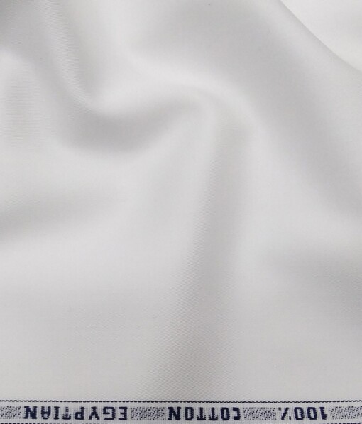 Raymond White 100% Egyptian Giza Cotton Solid Shirting Fabric