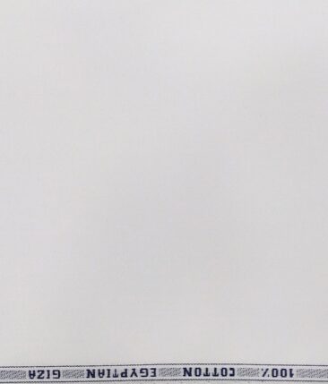 Raymond White 100% Egyptian Giza Cotton Solid Shirting Fabric