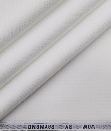 Raymond White 100% Egyptian Giza Cotton Diamond Jacquard Shirting Fabric