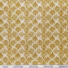 Raymond Light Brown 100% Giza Cotton Printed Shirting Fabric
