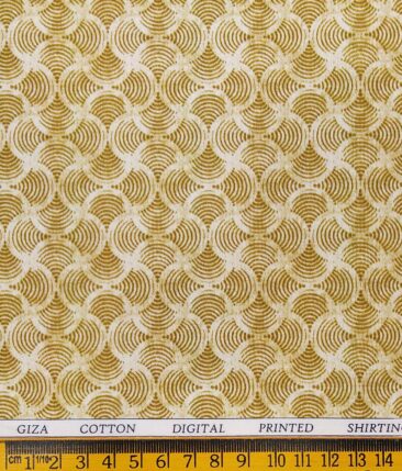 Raymond Light Brown 100% Giza Cotton Printed Shirting Fabric