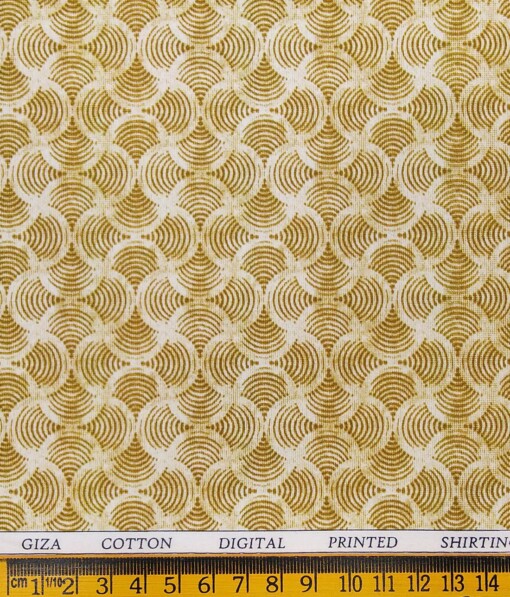 Raymond Light Brown 100% Giza Cotton Printed Shirting Fabric