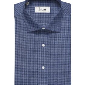 Soktas Blue 100% Giza Cotton Black Micro Checks Shirt Fabric (1.60 M)