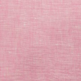 Linen Club Men's Rose Pink 60 LEA Pure Linen Self Design Unstitched Shirting Fabric (2.25 Meter)