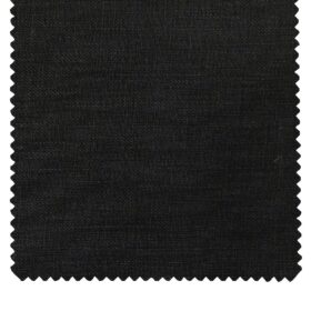 Linen Club Men's Pure 100% Linen Black Solid Unstitched Suiting Fabric (3M)