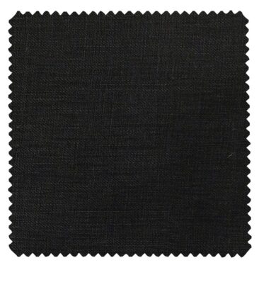 Linen Club Men's Pure 100% Linen Black Solid Unstitched Suiting Fabric (3M)