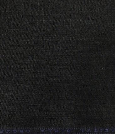 Linen Club Men's Pure 100% Linen Black Solid Unstitched Suiting Fabric (3M)