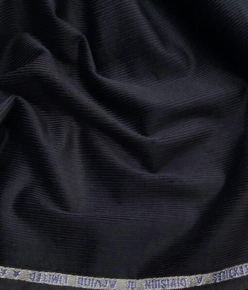 Ankur by Arvind Men's Non Stretchable Unstitched Corduroy Trouser Fabric (Navy Blue