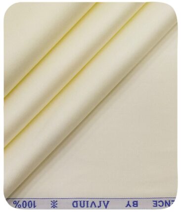 Arvind Men's Lemon Yellow 100% Premium Cotton Solid Satin Shirt Fabric (1.60 M)