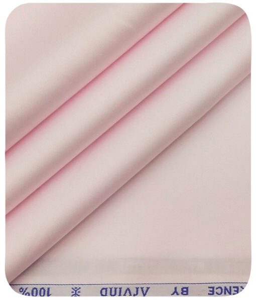 Arvind Men's Light Pink 100% Premium Cotton Solid Satin Shirt Fabric (1.60 M)