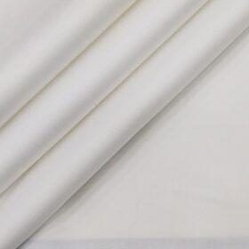 Arvind Men's White 100% Premium Cotton Solid Satin Shirt Fabric (1.60 M)