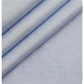 Arvind Men's Light Blue 100% Premium Cotton Self Dobby Shirt Fabric (1.60 M)