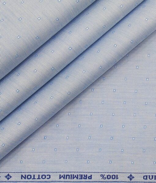 Arvind Men's Light Blue 100% Premium Cotton Self Dobby Shirt Fabric (1.60 M)