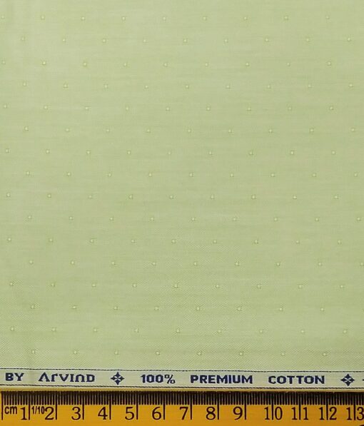 Arvind Men's Lime Green 100% Premium Cotton Self Dobby Shirt Fabric (1.60 M)