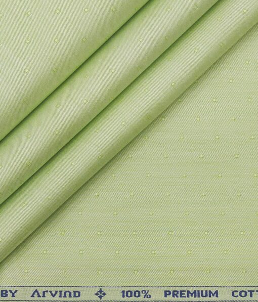 Arvind Men's Lime Green 100% Premium Cotton Self Dobby Shirt Fabric (1.60 M)