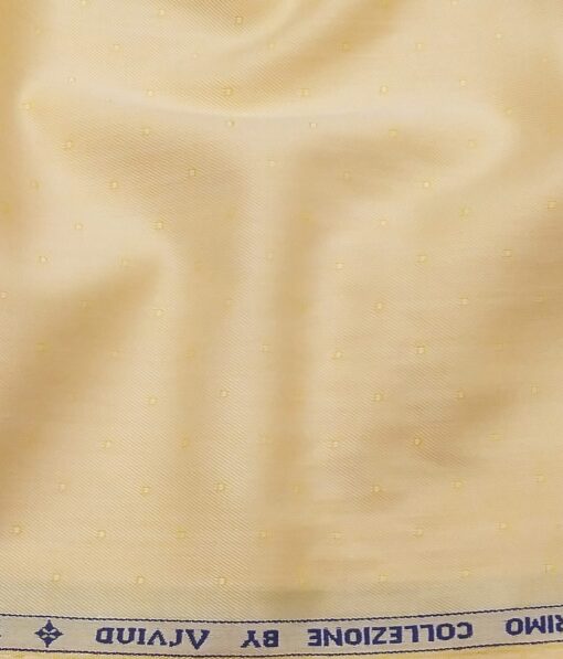 Arvind Men's Mango Yellow 100% Premium Cotton Self Dobby Shirt Fabric (1.60 M)