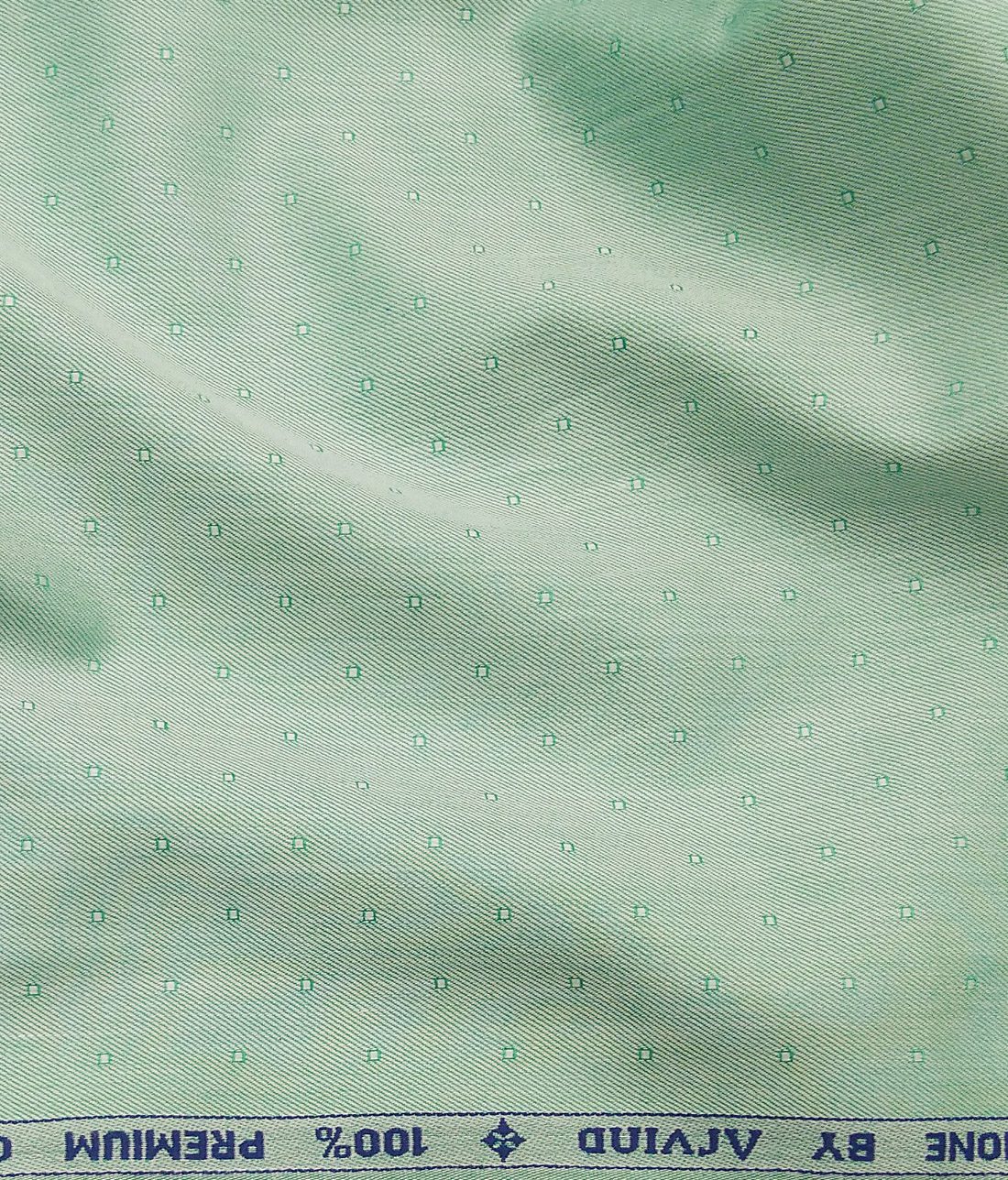 Arvind Men's Mint Green 100% Premium Cotton Self Dobby Shirt Fabric (1. ...
