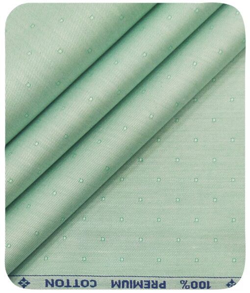 Arvind Men's Mint Green 100% Premium Cotton Self Dobby Shirt Fabric (1.60 M)