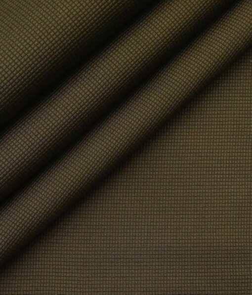 Arvind Men's Mehandi Brown 100% Cotton  Unstitched Trouser Fabric (1.30 Mtr)