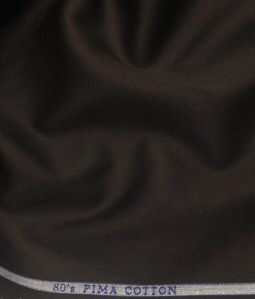 Birla Century Men's Dark Brown 80's Pure Supima Cotton Solid Satin Shirt Fabric (1.60 M)