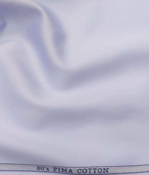 Birla Century Men's Light Sky Blue 80's Pure Supima Cotton Solid Satin Shirt Fabric (1.60 M)