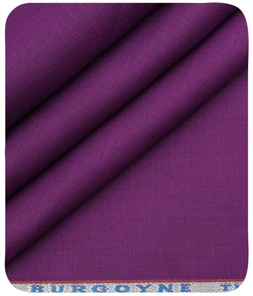 Burgoyne Men's Dark Purple 100% Irish Linen Solids Unstitched Shirting Fabric (2.25 Meter)