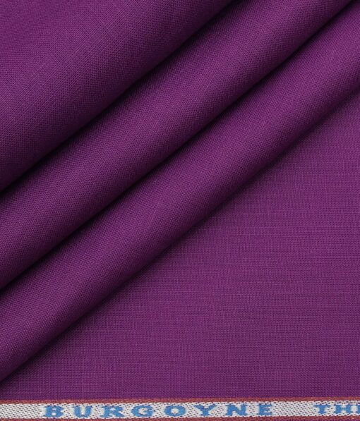 Burgoyne Men's Dark Purple 100% Irish Linen Solids Unstitched Shirting Fabric (2.25 Meter)