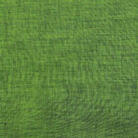 Burgoyne Men's Moss Green 100% Irish Linen Self Deisgn Unstitched Shirting Fabric (2.25 Meter)