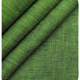 Burgoyne Men's Moss Green 100% Irish Linen Self Deisgn Unstitched Shirting Fabric (2.25 Meter)