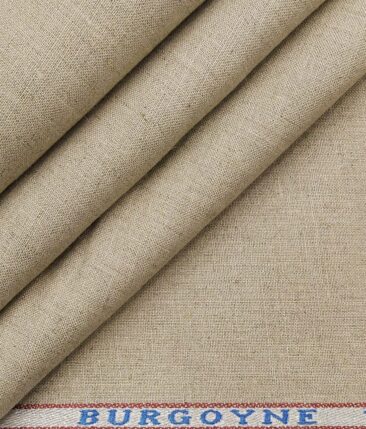 Burgoyne Men's Oat Beige 100% Irish Linen Unstitched Suiting Fabric (3 Meter)