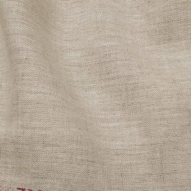 Burgoyne Men's Oat Beige 100% Irish Linen Self Design Unstitched Suiting Fabric (3 Meter)