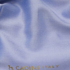 Cadini Italy Men's Sky Blue 100% Cotton Herringbone Weave Shirt Fabric (1.60 M)