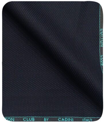 Cadini Italy by Siyaram's Men's Dark Royal Blue 100% Supima Cotton 2 Ply Unstitched Structured Trouser Fabric  (1.25 Meter)