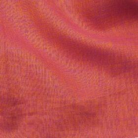 J.Hampstead Italy Men's Blush Red 60 LEA 100% European Linen Self Deisgn Unstitched Shirting Fabric (2.25 Meter)
