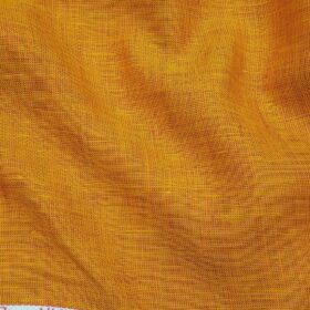 J.Hampstead Italy Men's Honey Orange 60 LEA 100% European Linen Self Deisgn Unstitched Shirting Fabric (2.25 Meter)