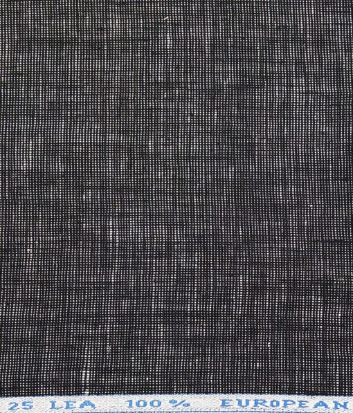 J.Hampstead Men's Blackish Grey 25 LEA 100% European Linen Strucutred Unstitched Suiting Fabric (3 Meter)