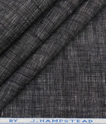 J.Hampstead Men's Blackish Grey 25 LEA 100% European Linen Strucutred Unstitched Suiting Fabric (3 Meter)
