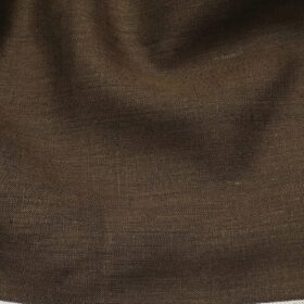 J.Hampstead Men's Coffee Brown 60 LEA 100% European Linen Solid Unstitched Suiting Fabric (3 Meter)