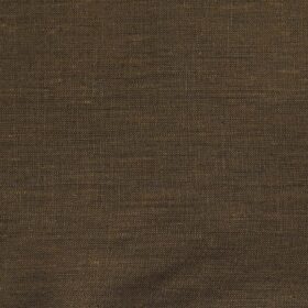 J.Hampstead Men's Coffee Brown 60 LEA 100% European Linen Solid Unstitched Suiting Fabric (3 Meter)